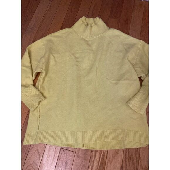 Free People Women's Afterglow Double Mock Neck yellow oversized sweater Size S - Picture 1 of 7